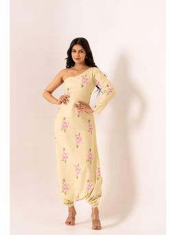 Pasha India - Summer Yellow One-Shoulder Dhoti Jumpsuit