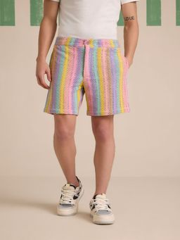 Muvazo - Kaleido Stripes Crochet Shorts