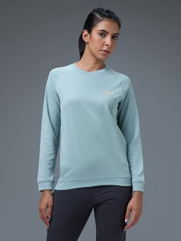 Technosport - Blue Printed Slim Fit Sweatshirt
