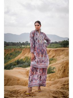 CUSTARD - Women Linen Multicolor Co-Ord Set