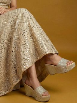 JODYHUB - Heels Gold Wedges
