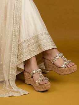 JODYHUB - Heels Gold Wedges