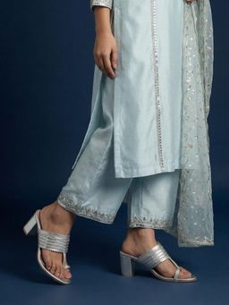 JODYHUB - Heels Silver Kolhapuris
