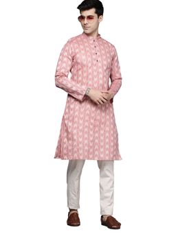 Manyavar - Pink Blended Cotton Casual Kurta