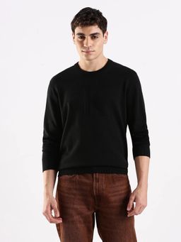 Calvin Klein - Men Logo Regular Fit Cotton Black Sweater