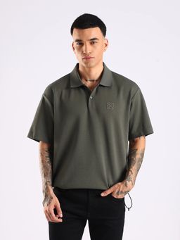 Calvin Klein - Men Grey Solid Regular Fit Cotton Polo T-Shirt