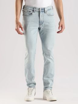 Calvin Klein - Light-Wash Slim Fit Mid Rise Blue Jeans