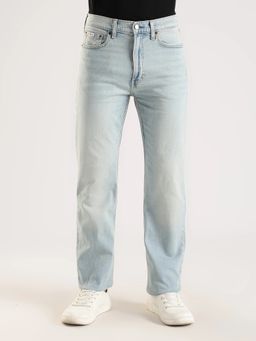 Calvin Klein - Mid-Wash Straight Fit Mid Rise Blue Jeans