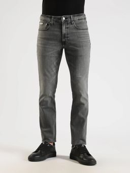 Calvin Klein - Light-Wash Slim Fit Mid Rise Charcoal Jeans