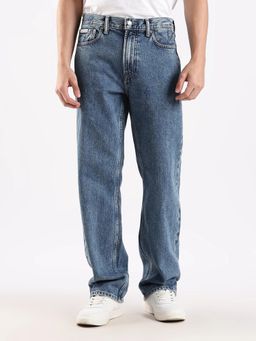 Calvin Klein - Mid-Wash Regular Fit Mid Rise Blue Jeans