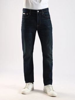 Calvin Klein - Light-Wash Tapered Fit Mid Rise Navy Blue Jeans