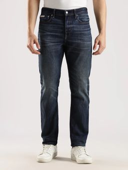 Calvin Klein - Mid-Wash Slim Fit Mid Rise Navy Blue Jeans