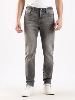 Calvin Klein - Light-Wash Slim Fit Mid Rise Grey Jeans