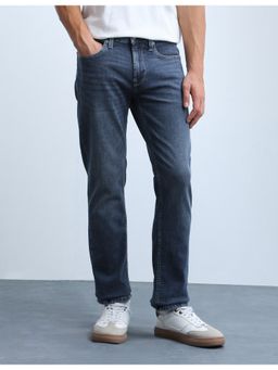 Flying Machine - Men Freddie Slim Fit Whiskered Blue Jeans