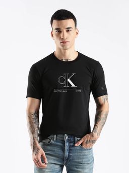 Calvin Klein - Men Logo Black Regular Fit Cotton T-Shirt