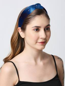 Fabula - Blue Knotted Hair Band - Galaxy Print -