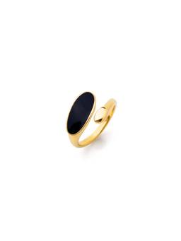 Veli Jewels - Black Oval Stone Statement Ring High Quality