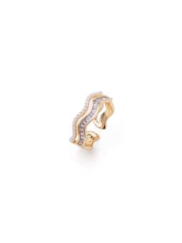 Veli Jewels - Pearl Wave Stackable Ring 18K Gold Plated