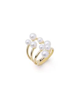 Veli Jewels - Pearl Drama Queen Ring 18K Gold Plated