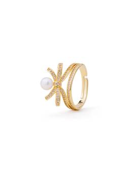 Veli Jewels - Cute Bow Pearl Ring Skin-Safe
