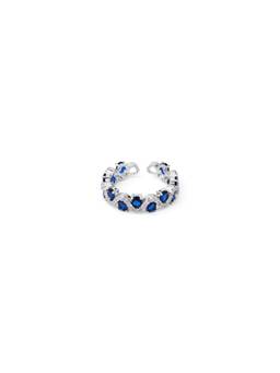 Veli Jewels - Blue Gem Stone Ring 18K Gold Plated
