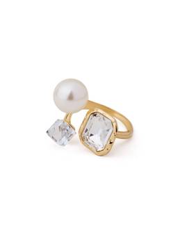 Veli Jewels - Crystal Pearl Cuff Ring High Quality