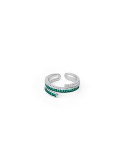 Veli Jewels - Emerald Wrap Silver Ring 18K Gold Plated