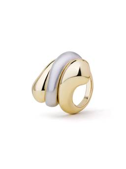 Veli Jewels - Dual Metal Statement Ring 18K Gold Plated