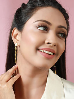 Priyaasi - Hammered Gold Plated Drop Earrings