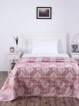 Maspar - Hues Rustic Clash Hyper Graphic 318 Gsm Cotton Red Print Bed Cover