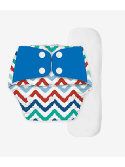 Snugkins - Cloth Diaper , Wetfree Microfiber Terry Soaker (Fits 5-17Kg)-Dizzy Waves (Set of 3)