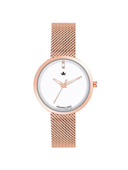 Franklord - Queen Emerald Cut Diamond Series Analog White Watch for Women (M)