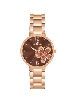Franklord - Daisy Blossom Series Analog Wrist Brown Watch for Women (M)