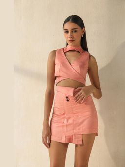 PRIMAL GRAY - Coral Sleeveless Crop Wrap Top