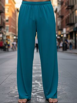 Obaan - Men Fleece Blue Regular Fit Track Pant