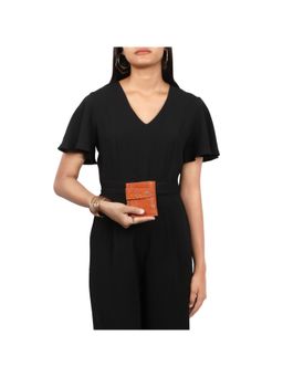 Hidesign - Guevara W1 - Burnt Goat - Womens Tri-Fold - Tangerine - M