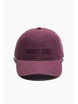 H&M - Women Purple Motif-Detail Cotton Twill Cap