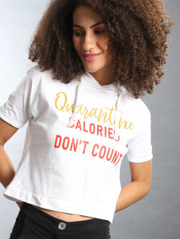 PINACOLADA - White Women Printed Stylish Casual Crop Top