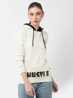 CRIMSOUNE CLUB - Women Melange White Hustle Sweatshirt