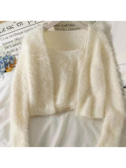 MISS MOSA BY AKANKSHA - Women White Daffy Cami Sweater with Jacket (Set of 2)