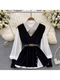 MISS MOSA BY AKANKSHA - Women Black Geri Woolen Sweater