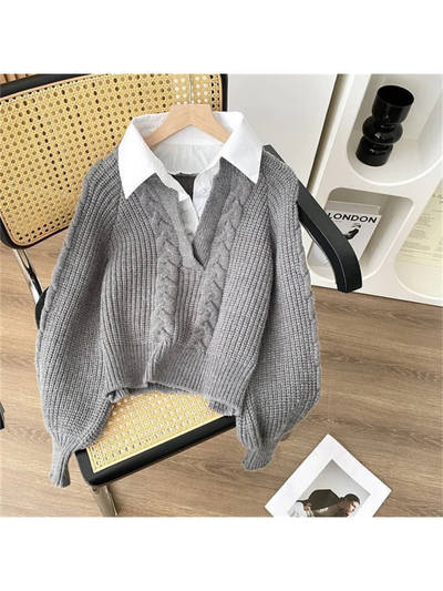 Women Grey Siya Statement Attached Sweater