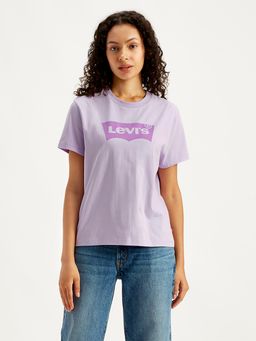 Levi's - Womens Lilac Graphic Print Straight Fit T-Shirt