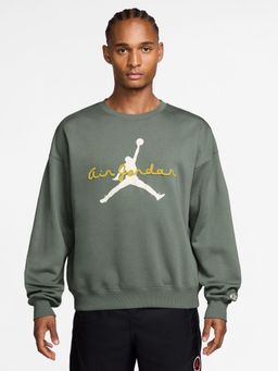 Nike - Jordan Brooklyn Men Green Fleece Crew Neck Sweatshirt