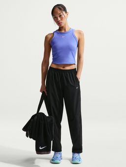 Nike - One Women Black Dri-FIT Mid-Rise Woven Trackpant
