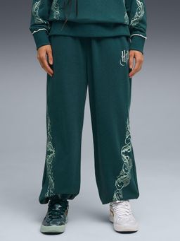Puma - Green Cotton Printed Trackpant