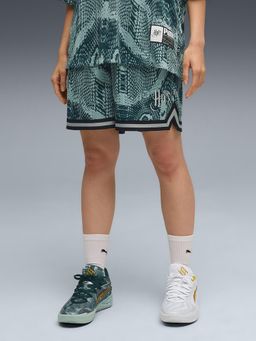 Puma - Green Polyester Printed Shorts