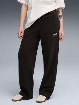Puma - Black Cotton Solid Trackpant