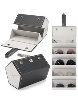 NFI Essentials - Black Sunglasses Foldable Travel Goggles Storage Case With 5 Slots