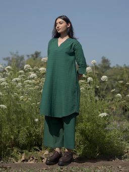 JITI - Green Kirra Kurta with Palazzo (Set of 2)